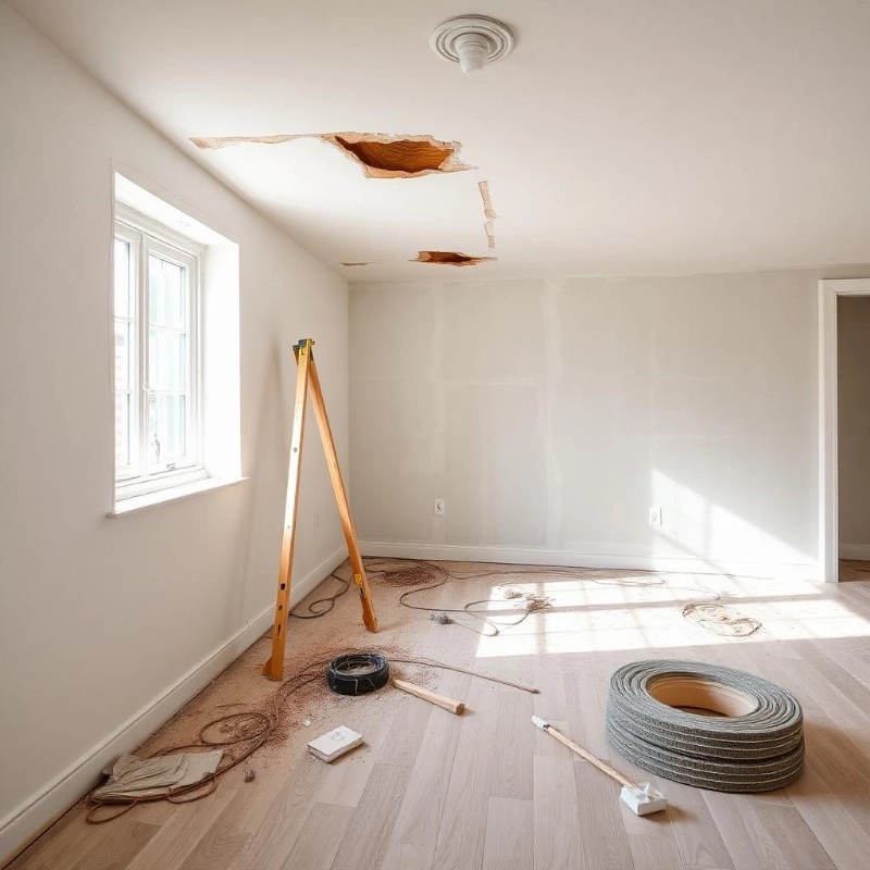 Room under repair after water damage